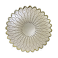 Plato base en forma de flor con borde dorado