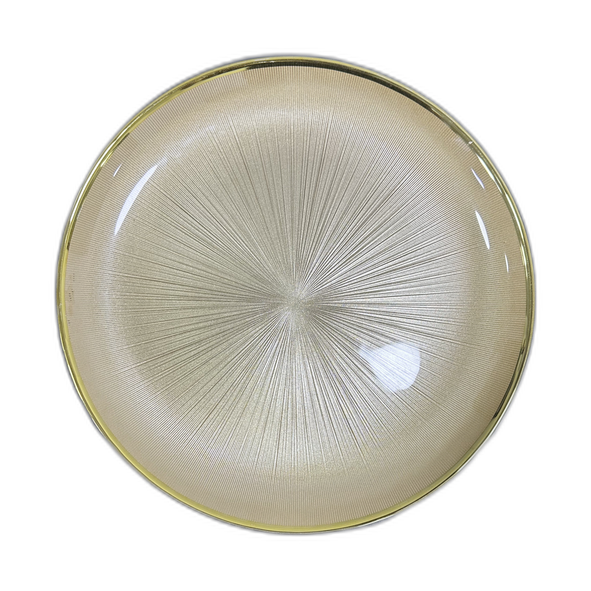 Plato base Salzburgo cristal champaña con borde dorado 33cm