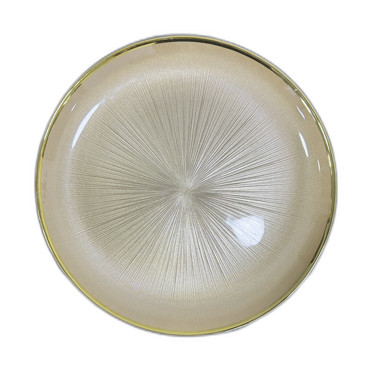 Plato base Salzburgo cristal champaña con borde dorado 33cm