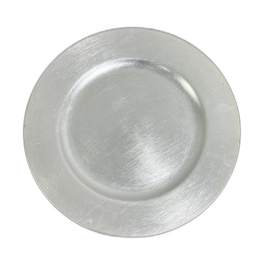 Plato base de pasta Budapest navideño decorativo plateado 33cm