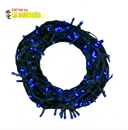Luz LED azul x200 cable verde 18m