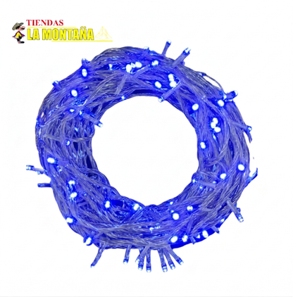 Luz LED azul x100 cable transparente