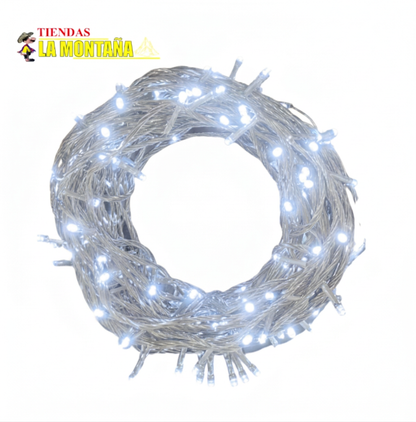 Luz LED blanca x200 cable transparente