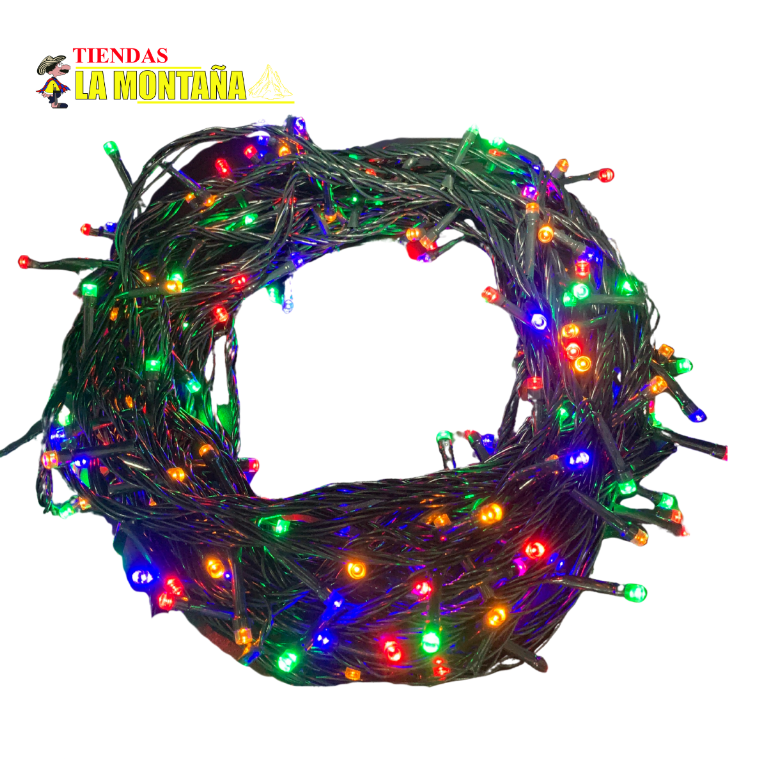Luz LED multicolor x200 cable verde